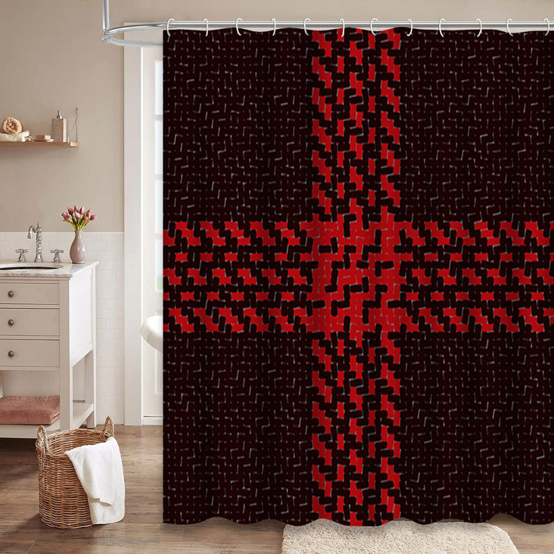 Rideau de douche avec 12 crochets Lumberjack, L 72 po x l 84 po
