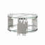 Table basse 201 en acier inoxydable rond en verre trempé double couche et table de salon argentée L 31,5 x l 31,5 x H 17,72 po