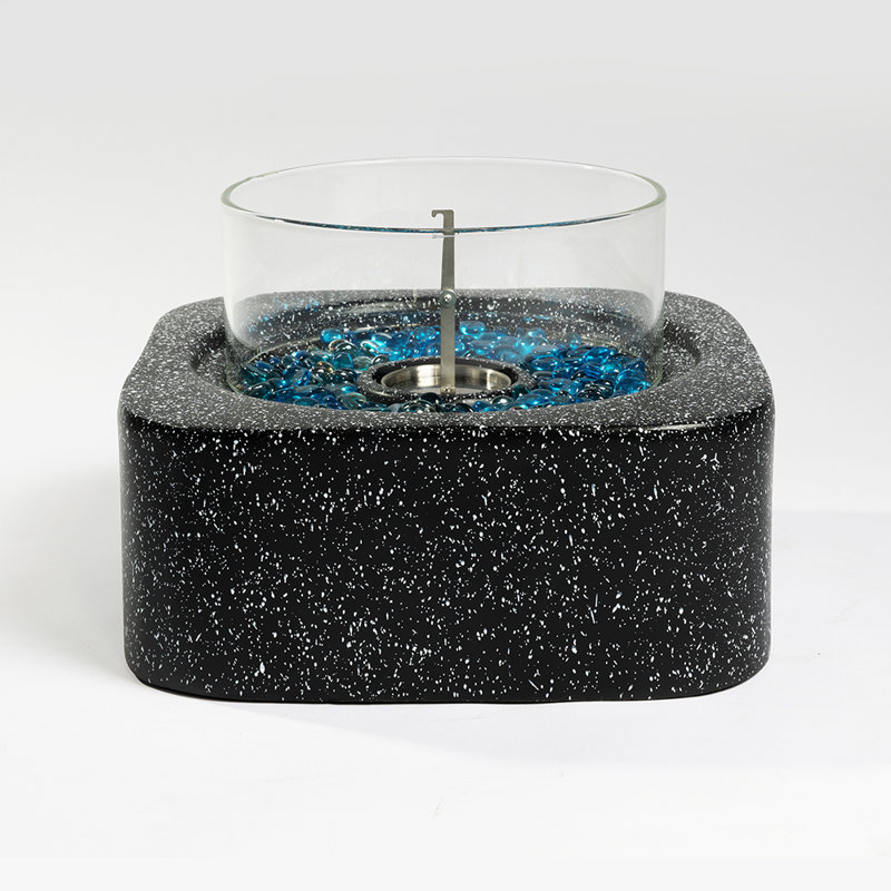 Tabletop Fire Pit with Glass Wind Guard
