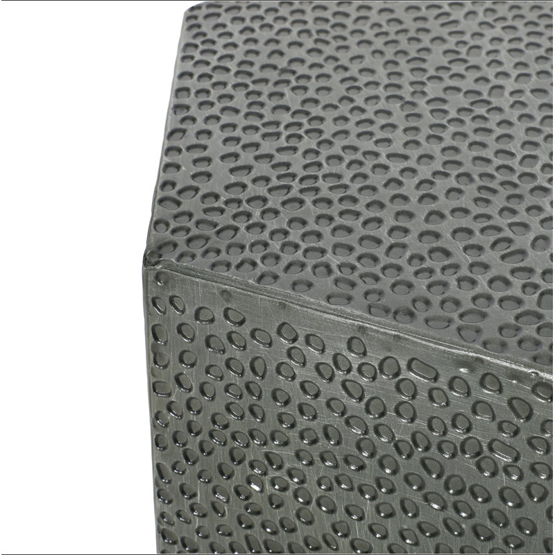 Table de bout en métal martelé, Argent antique, Argent antique, Argent antique