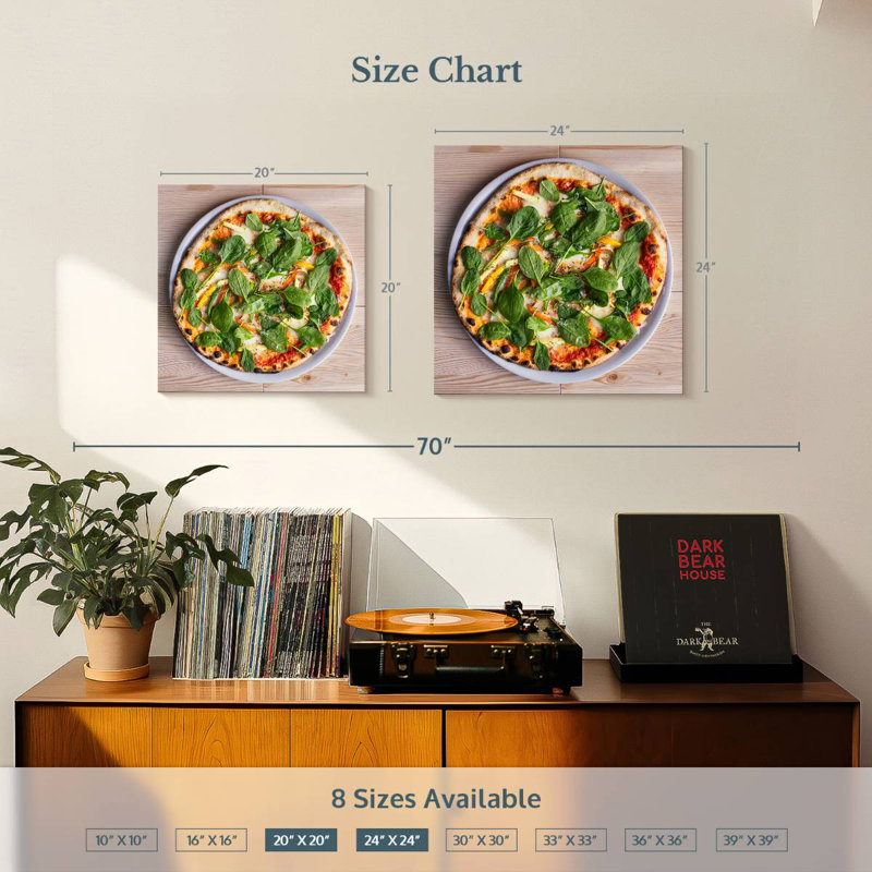 Yarlin Spinach Pizza, 24" H x 24" W