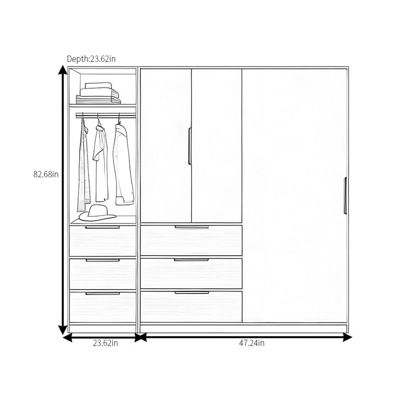 Oloughlin, 83" H x 71" W x 24" D