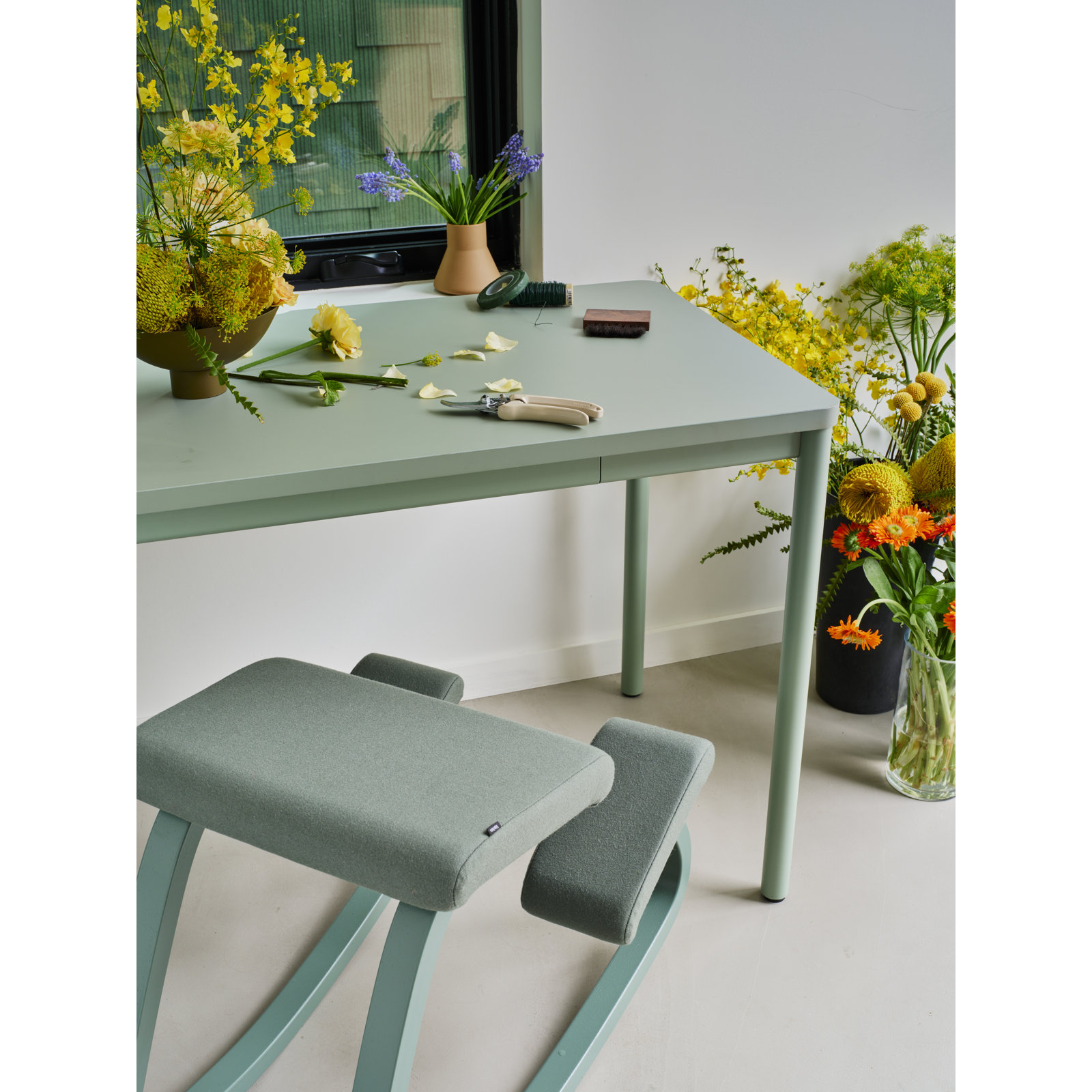 Daily Desk, Sage, 28.5" H x 58" W x 27" D, Sage