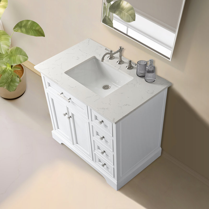 Luken 36" Single Vanity - White