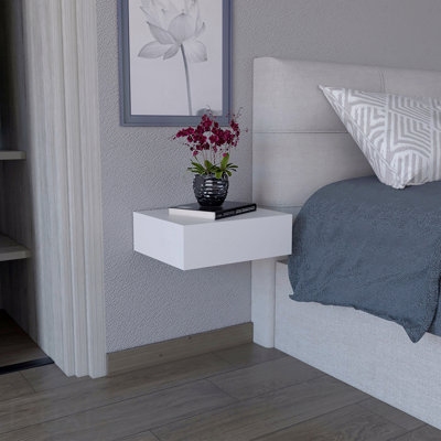 Table de chevet flottante, table de bout, table d'appoint murale avec tiroir