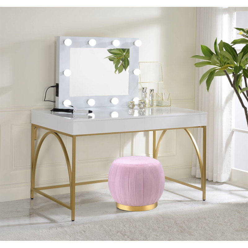 Bureau de meuble-lavabo à finition brillante et blanche Lightmane