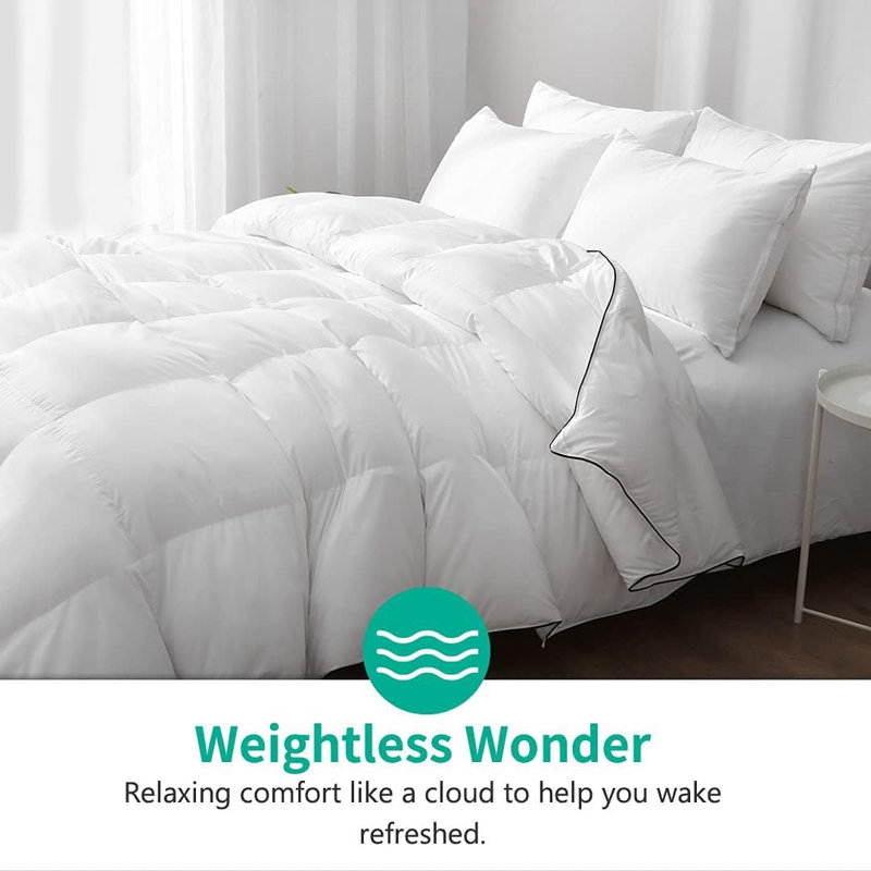 All Season Down Feather Comforter Baffle Box Duvet Insert, California King