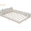 Grand lit plateforme tapissier grand avec lumières de lecture - finition PU blanc spacieux