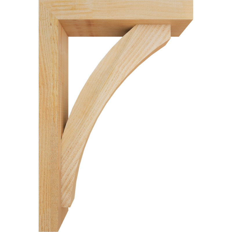 Thorton Block Bracket with Offset Brace, 24 x 16, 4"W Douglas Fir (Rough Sawn)
