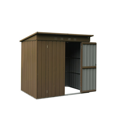 Remise à outils en métal 6 x 4 pi - Double porte verrouillable, imperméable, toit incliné, ventilation, pour le jardin et la cour arrière