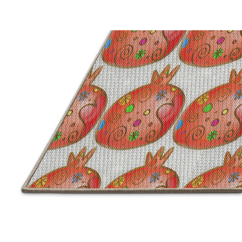 Tapis brun/crème à motifs, Rectangle 5 pi x 7 pi