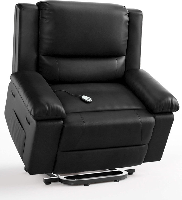 Fauteuil inclinable électrique Power Lift avec chauffage et massage, Noir