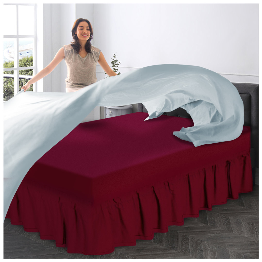 Premium Cotton Blend Plain Dyed Valance Sheet | Soft Durable and Breathable Luxury Bed Sheet for Ultimate Comfort