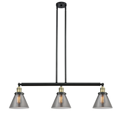 Cone 3 Light Stem Hung Island Light