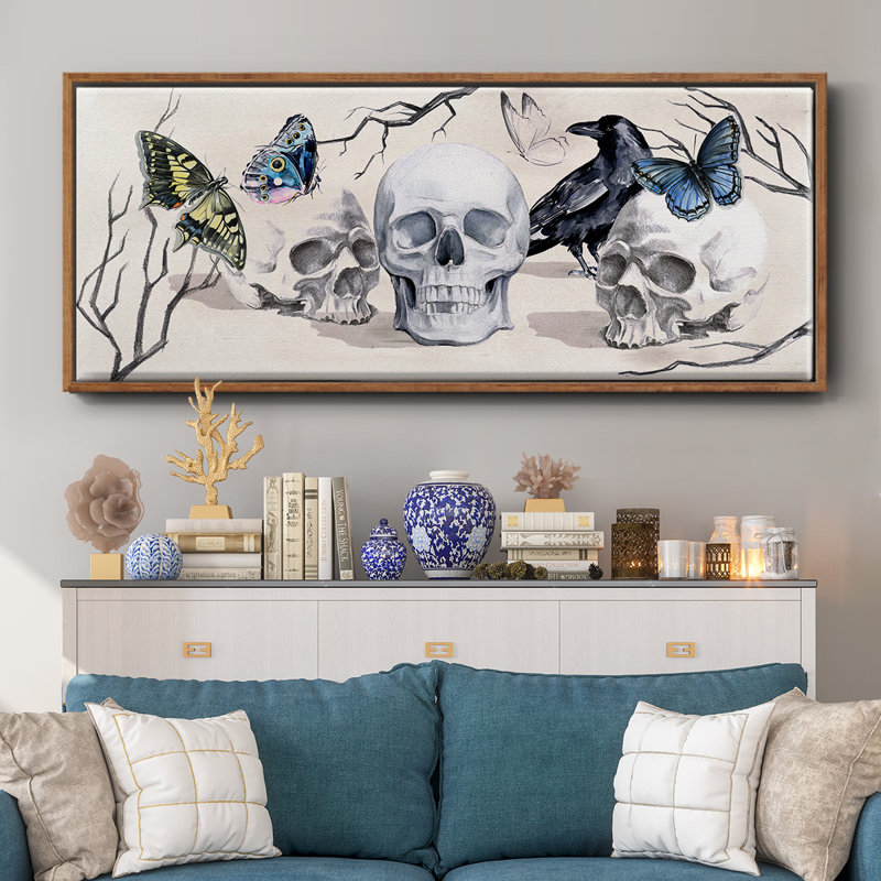 Nevermore Collection D- Framed Canvas, 8" H x 20" W