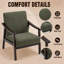Fauteuil rembourré avec cadre en bois massif de style médiéval-122898484