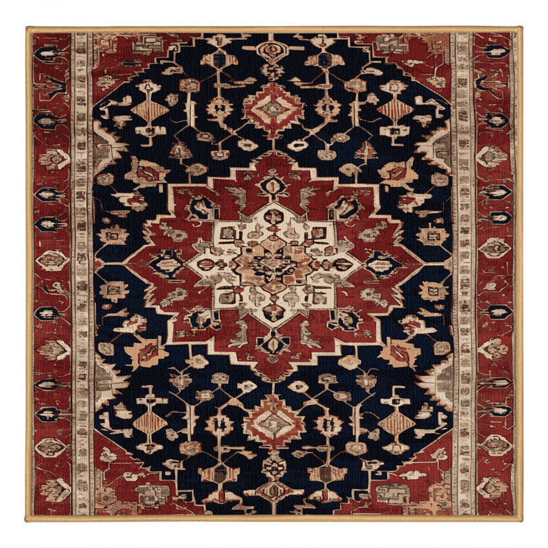 Tapis brun lavable à la machine, Carré 7 pi
