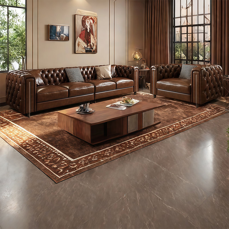 American straight - row retro sofa