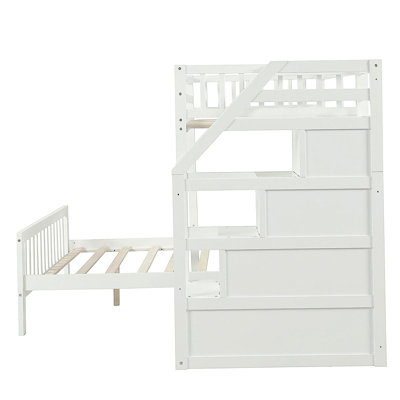 Bunk Bed with Stairs, White