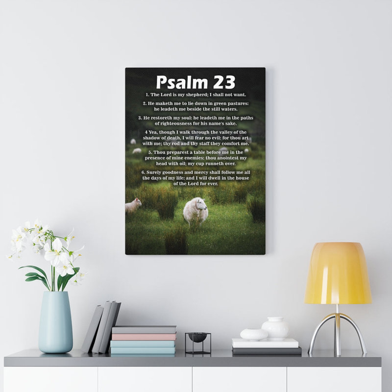 The Lord Is My Shepherd Psalm 23 - Wrapped Canvas Print, 41cm H x 30cm W