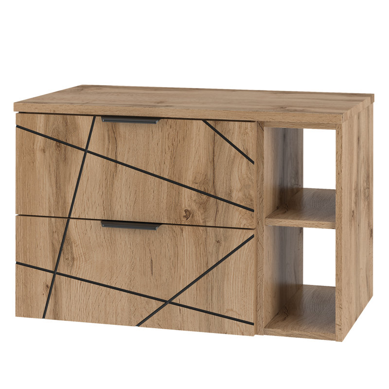 Aree Wall Mounted Required Bathroom Storage Furniture Set, Natural