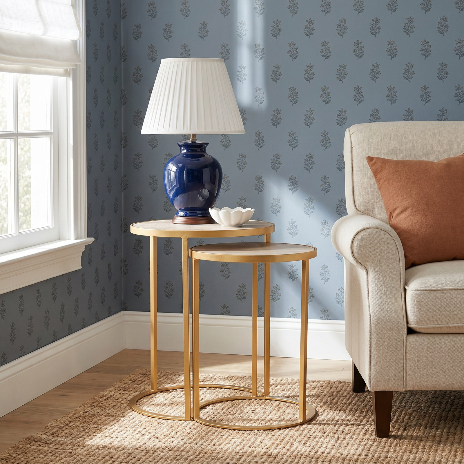 Akio 20" Mango Nesting End Tables, Gold
