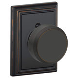 Bowery Single Dummy Door Knob with Addison Rosette