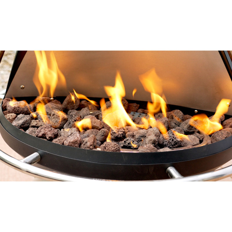 Cuisinart Black and Stainless Steel Chimenea Propane Fire Pit