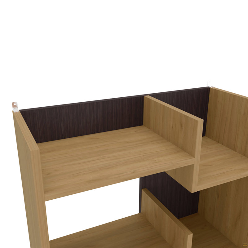Bibliothèque Magnolia, bureau, Macadamia / noir
