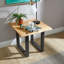 Andikan Lamp Occasional Solid Acacia Top Black Metal Legs Side Table