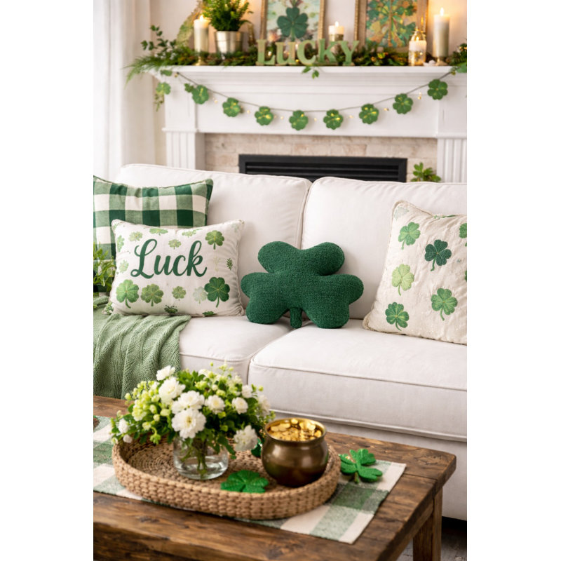 Clover Shaped St. Patrick's Day Pillow