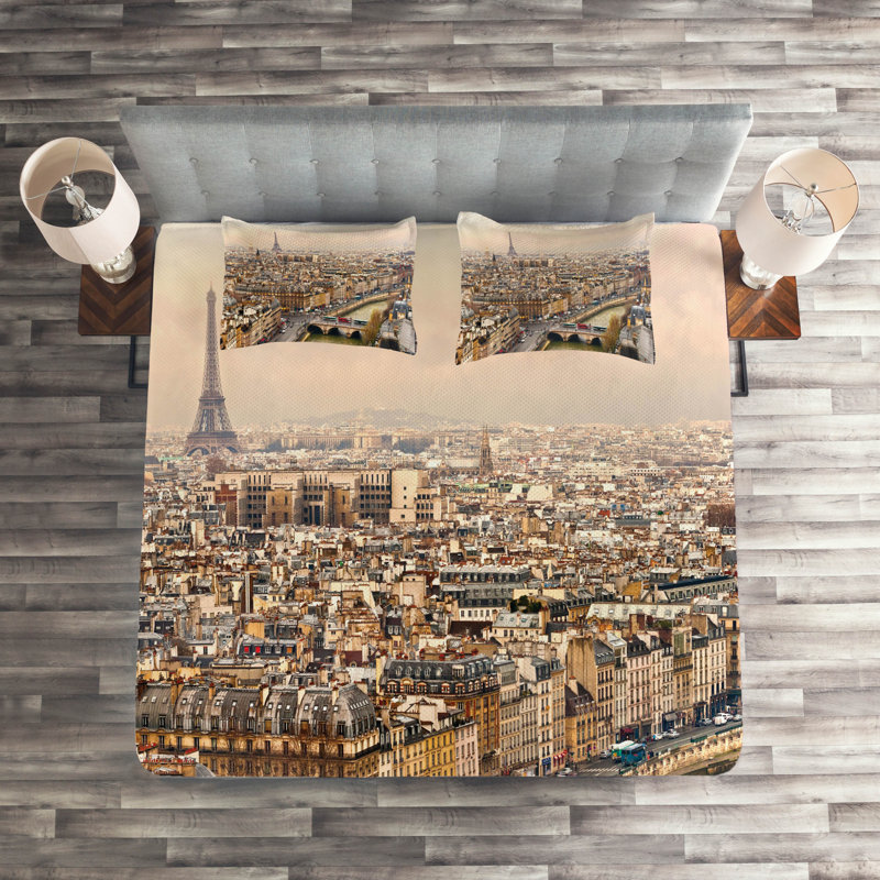 Eiffel Tower Eclectic Polyester Coverlet