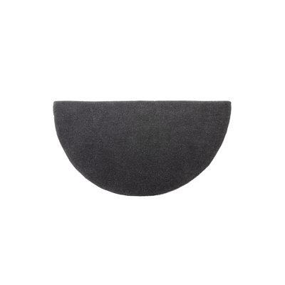 Half round wool hearth rug in beige charcoal or sage