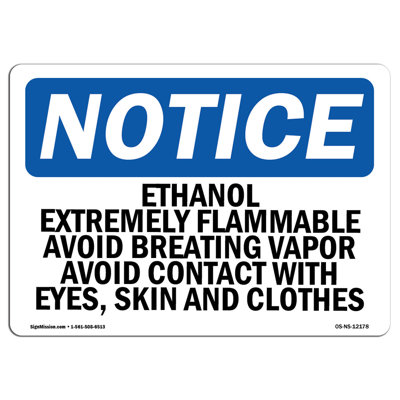Ethanol Extremely Flammable Avoid Breathing Sign