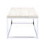 Table basse en chêne clair et chrome avec base ouverte
