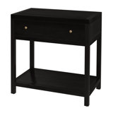 Nora 30 in. W Wood 1 Drawer Wide Nightstand with Shelf