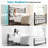 Metal Bed Frame 53.6"h Bed Frame With Led Lights Iron-art, Vintage Headboard And Footboard,noise Free-378611832-378611813
