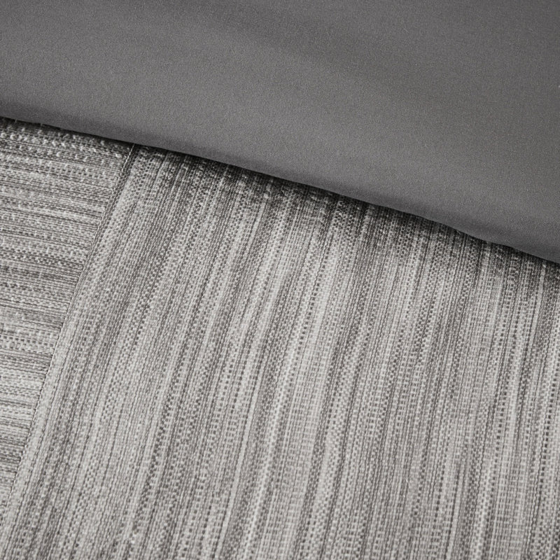 Édredon gris à imprimé croisé, 7 pièces, très grand, très grand, Gris, Édredon de très grande taille et 6 pièces suppl