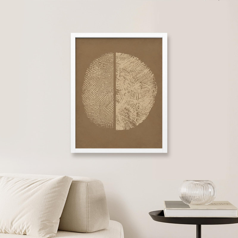 «Wood Grain Geometric Texture» sur papier, H 16 po x l 12 po, Blanc