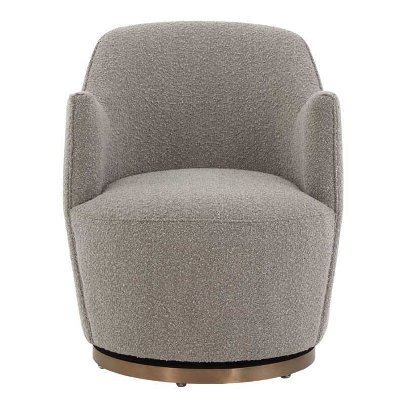 Levant Upholstered Swivel Armchair, Light Gray