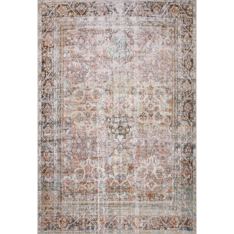 Adrian Oriental Black Synthetic 42"x66" Stain-Resistant Rug