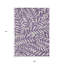 Tapis d'intérieur lavable floral mauve et ivoire 9 pi x 12 pi