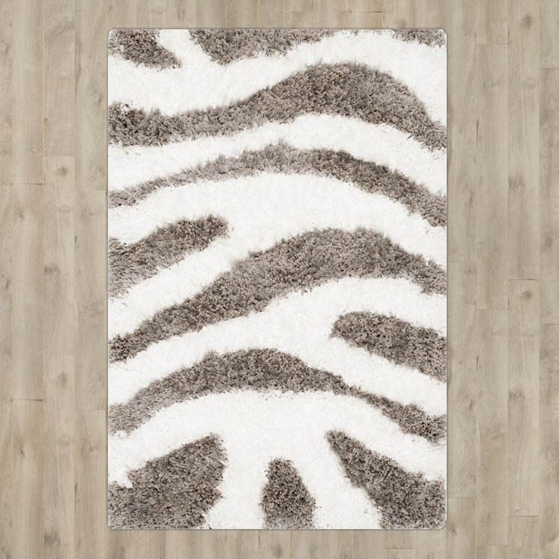 Hempstead Barcelona Shag Hand Tufted Performance Animal Print Rug, Rectangle 3' x 5'