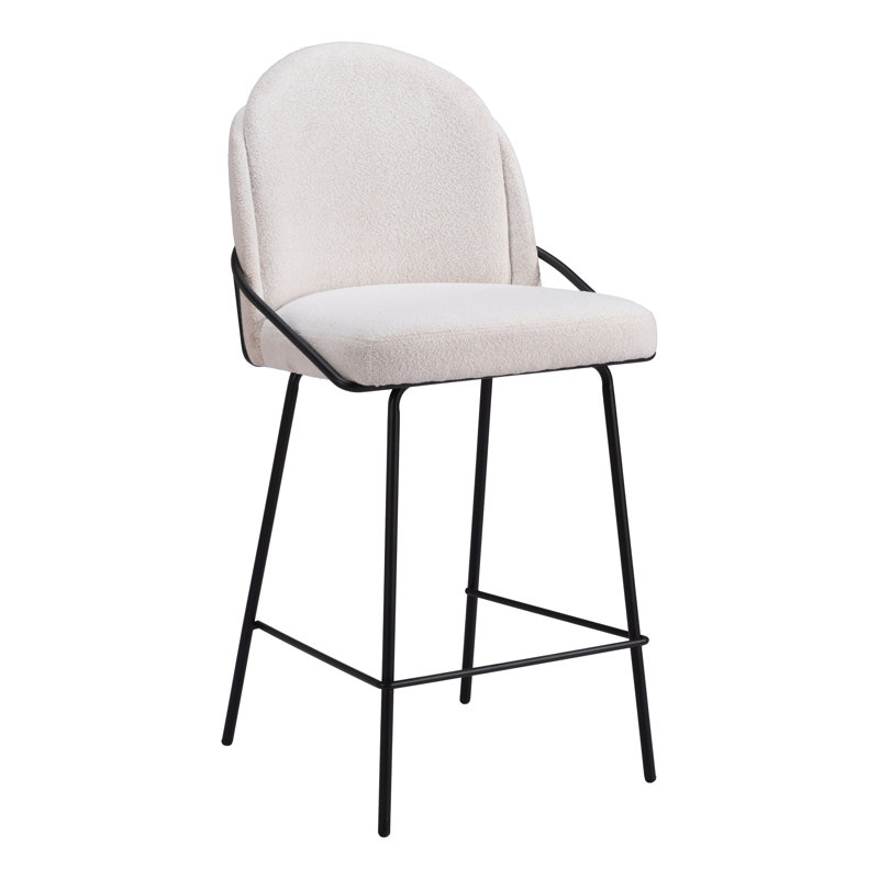 Aleashia Bar & Counter Stool, White, Counter Stool (26.4" Seat Height)