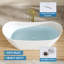 Baignoire de trempage autoportante L 67 po x l 28,74 po en blanc lustré 100% acrylique vierge pur avec drain et trop-plein intégré