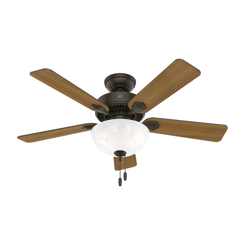 Ventilateur de plafond standard à 5 pales 44 po avec chaînette et ensemble d'éclairage DEL Swanson ENERGY STAR® 44 po, Bronze