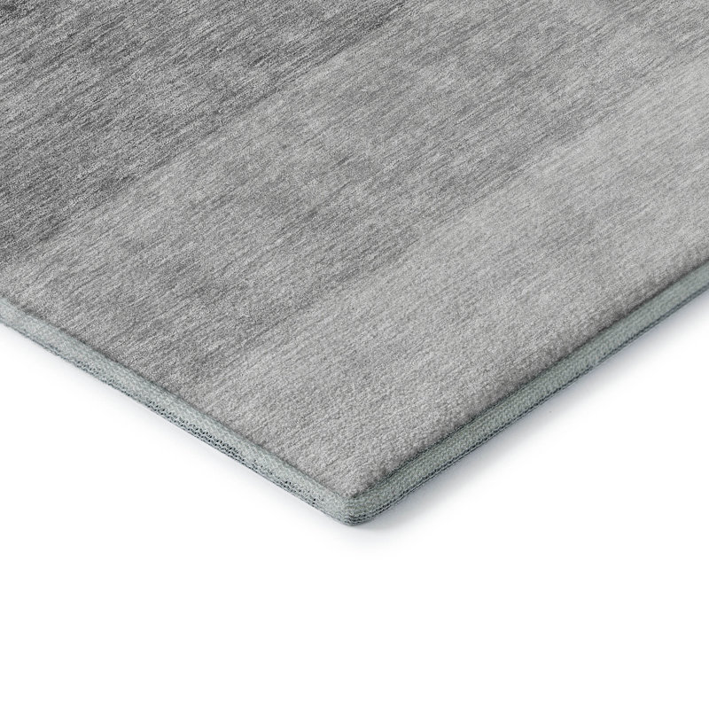 Premium Machine Washable Prisco Black Rug, Rectangle 3' x 5'