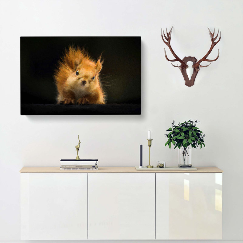 Squirrel - Wrapped Canvas Print, 35cm H x 50cm W x 3cm D