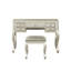 Meuble-lavabo classique argenté avec tabouret, contreplaqué, profondeur de 43 po pour une utilisation pratique dans la chambre à coucher, miroir ouvert moderne et placage de peuplier sur une hauteur de 39 po