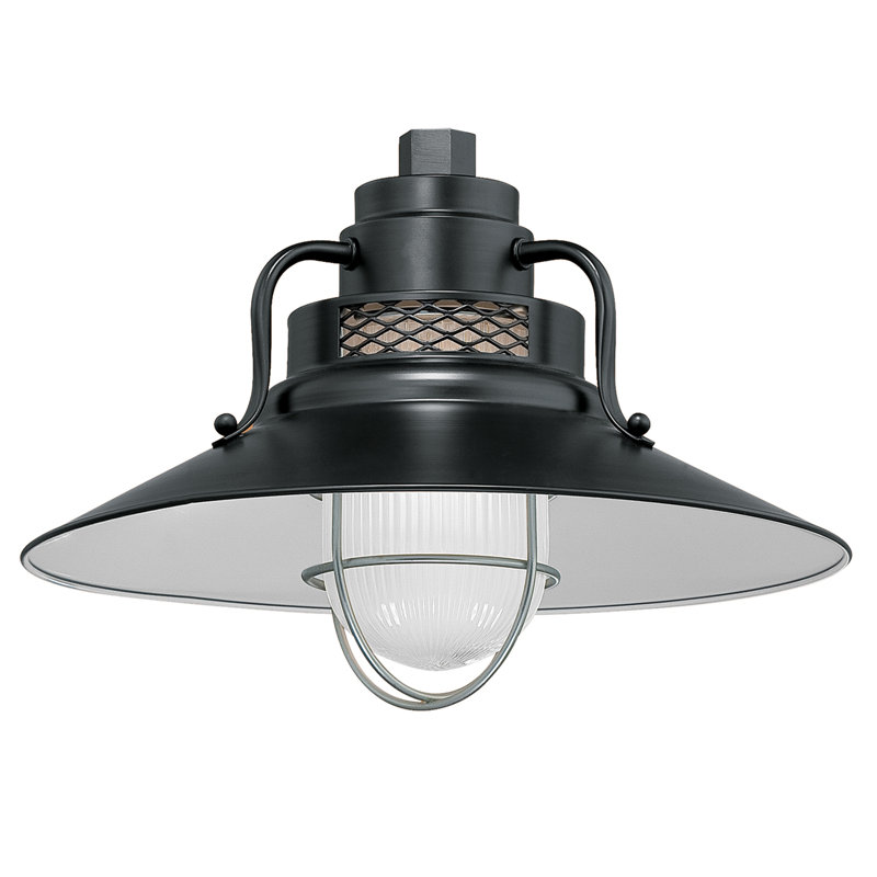Luminaire suspendu conique à 1 lumière Eliseo, H 9,5 po x l 14 po x P 14 po, Noir satiné
